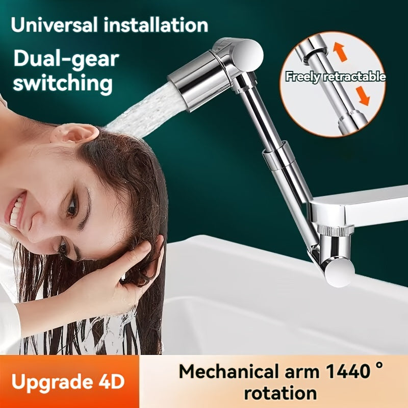 1 Pc Robotic Arm Faucet Extender - Universal Water-Saving Nozzle with Anti-Splash Bubble, Retractable & Rotatable Arm