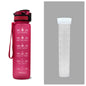 1L Tritan Water Bottle With Time Marker Bounce Cover Leakproof Cup For Sports Fitness