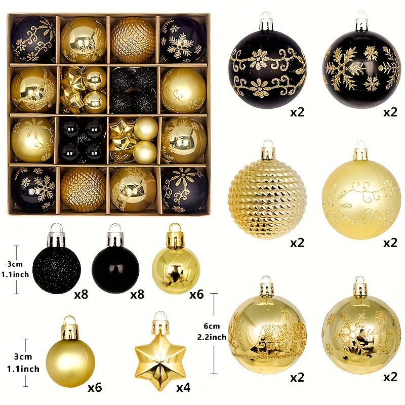 44 Pcs Christmas Balls Ornaments for Xmas Tree Decorations