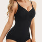 Women's Seamless Slim Fit Shapewear Bodysuit, Tummy Control Sleeveless V Neck Jumpsuit, Women's Activewear - Hiccupzz