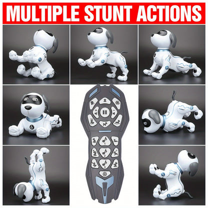1 Pc Interactive Robot Dog with Remote Control, Voice Command, Dance & Song Functions, Rechargeable Battery, Infrared Sensing, LED Lights ABS Resin Electronic Pet Toy for Kids.
