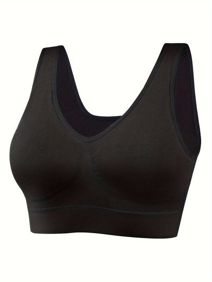 8pcs Plus Size Seamless Sports Bras - Wide Strap, Comfy, Breathable Bralette for Activewear - Hiccupzz
