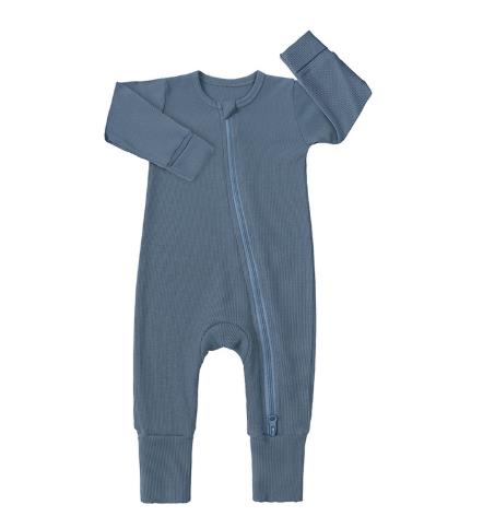 Baby Onesie - Long Sleeve Double Zipper Pajamas with Hand & Foot Wraps