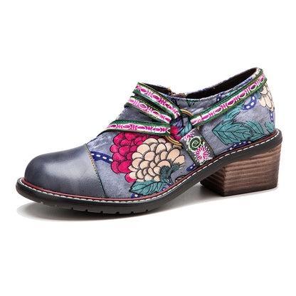 Graffiti Comfortable Thick Heeled Shoes - Hiccupzz