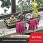 Kitchen Space Aluminum Sink Faucet Storage Rack Dishwasher Vegetable Sink Supplies Household Drain Basket Bathroom Accessories