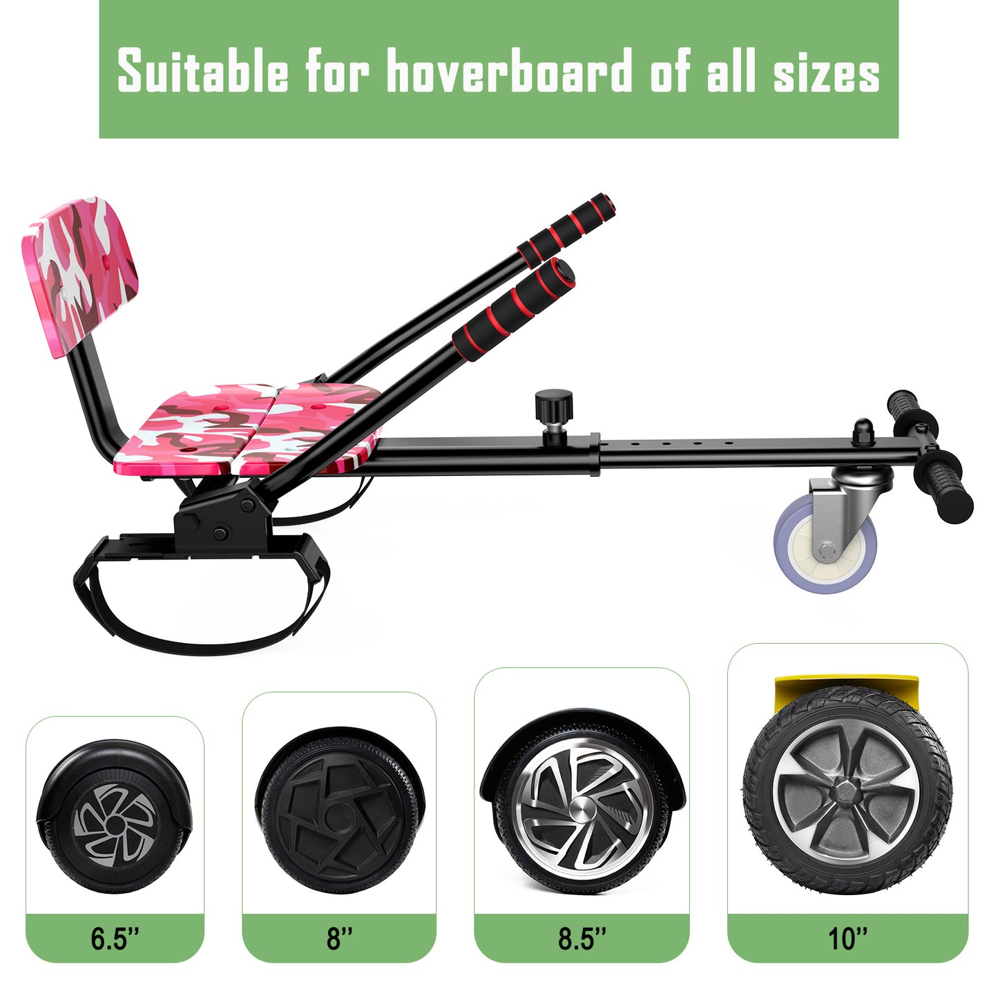 LIEAGLE Hoverboard with Seat Attachment Combo, 6.5" Two-Wheel Hoverboards with LED Lights, Self Balancing Scooter (Include Go-Kart)