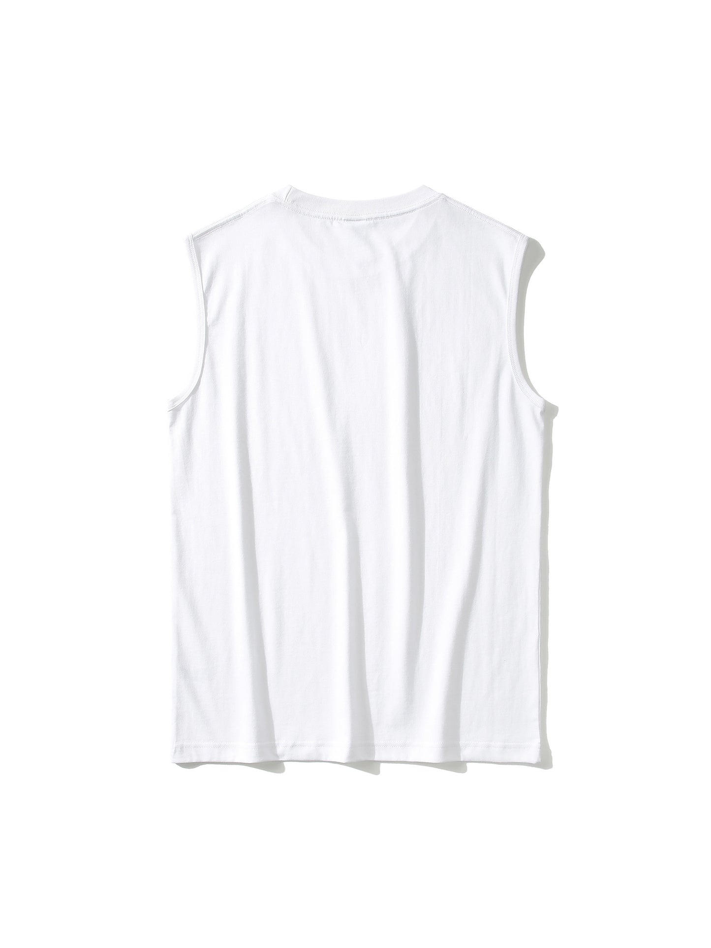 Men's 100% Cotton Solid Tank Top, Active Crew Neck Sleeveless Top, Men's Clothing For Summer Outdoor