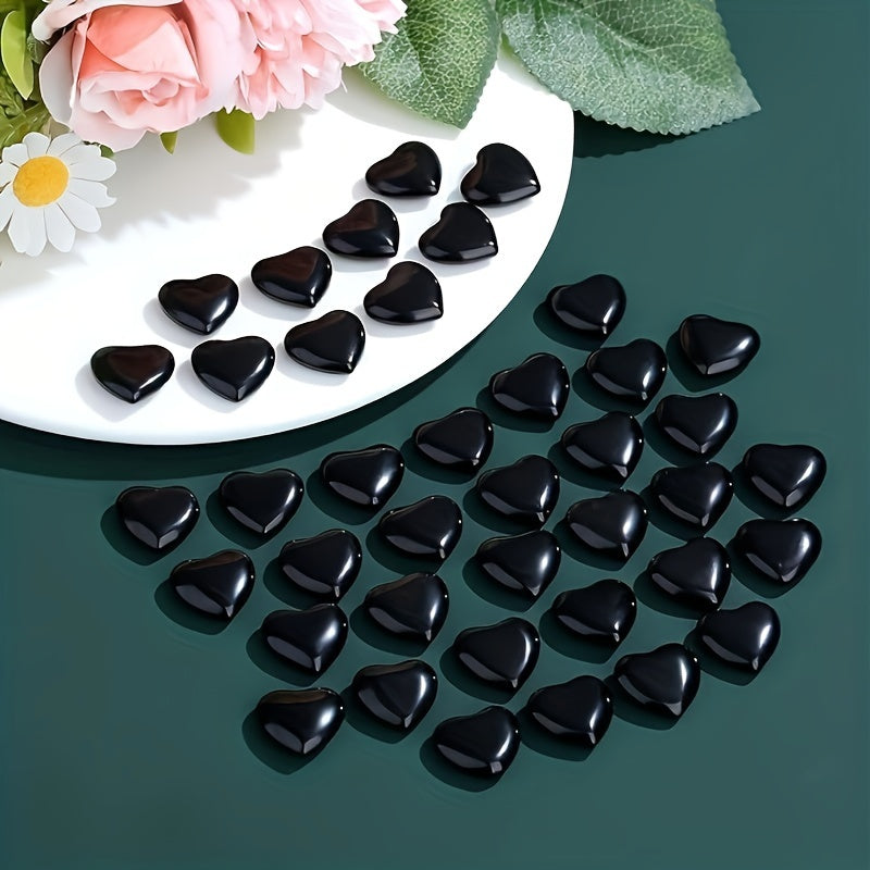 Corazones de obsidiana de cristal Art Deco: piedras naturales pulidas en forma de corazón (1/5/7 piezas) para meditación, yoga y regalos decorativos