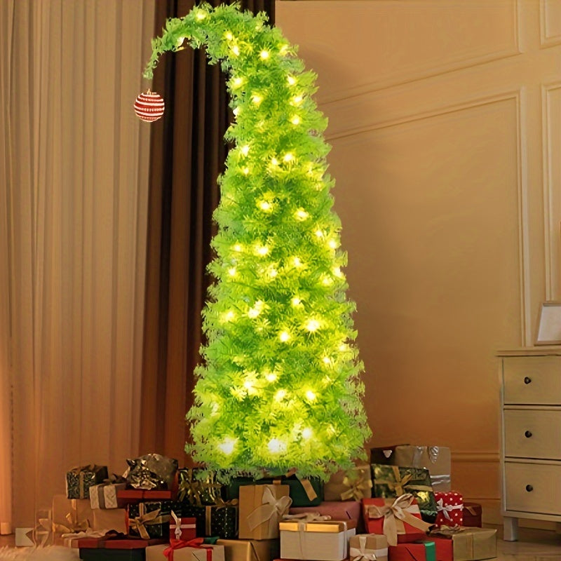 1 Pc 6FT Christmas Tree with Skirt, Lights, and Ornaments - Bendable Artificial Tree for Home, Office, Party, and Outdoor Décor