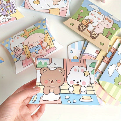 Cartoon Animal-Themed Pillow Gift Boxes (1-Pack) – Perfect for Small Candies, Birthdays, Holidays, and Special Occasions, Featuring Adorable Bear and Bunny Designs - Hiccupzz