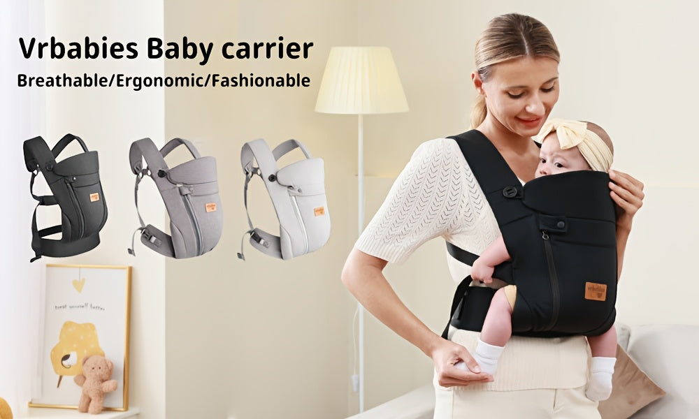 Ergonomic Baby Carrier - Newborn & Toddler Wrap, Hands-Free Sitting Support Sling, Breathable Chest Carrier