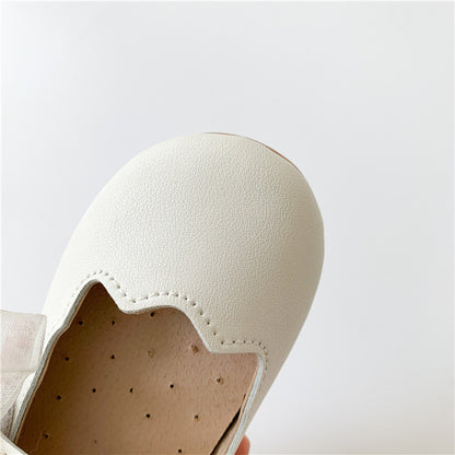 Girls Soft Bottom Pearl Bow Princess Shoes - Hiccupzz