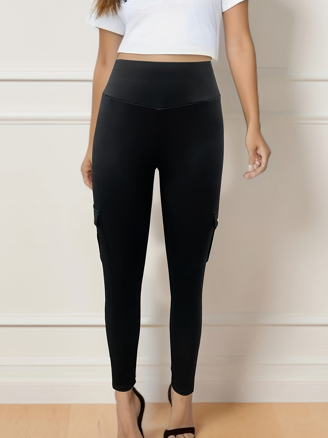 Women's High Waist Yoga Leggings with Pockets - Butt Lifting and Moisture-Wicking Sports Tights for Running and Activewear