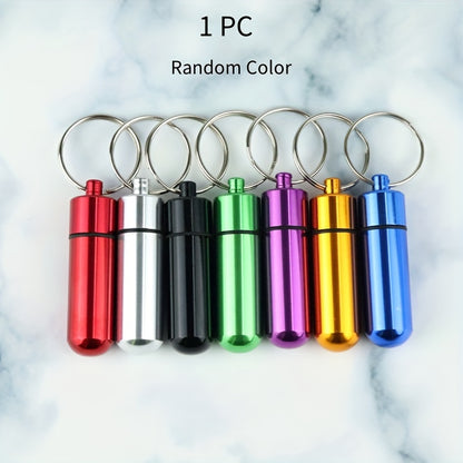 Premium Aluminum Alloy Mini Storage Canister Keychain: Portable Floating Design with Secure Clip for Outdoor Travel, Hiking, and Camping (Waterproof with Rubber Seal) - Hiccupzz