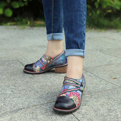 Graffiti Comfortable Thick Heeled Shoes - Hiccupzz