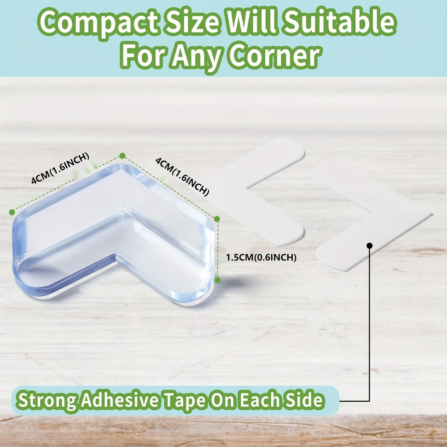 12 Pcs Baby-Safe Clear Corner Guards - Adhesive Gel for Tables, Furniture & Cabinets