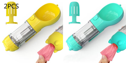 Pet Water Bottle Feeder Bowl Garbage Bag Storage Portable Pet Outdoor Travel 3 In 1 Dog Water Bottle - Hiccupzz