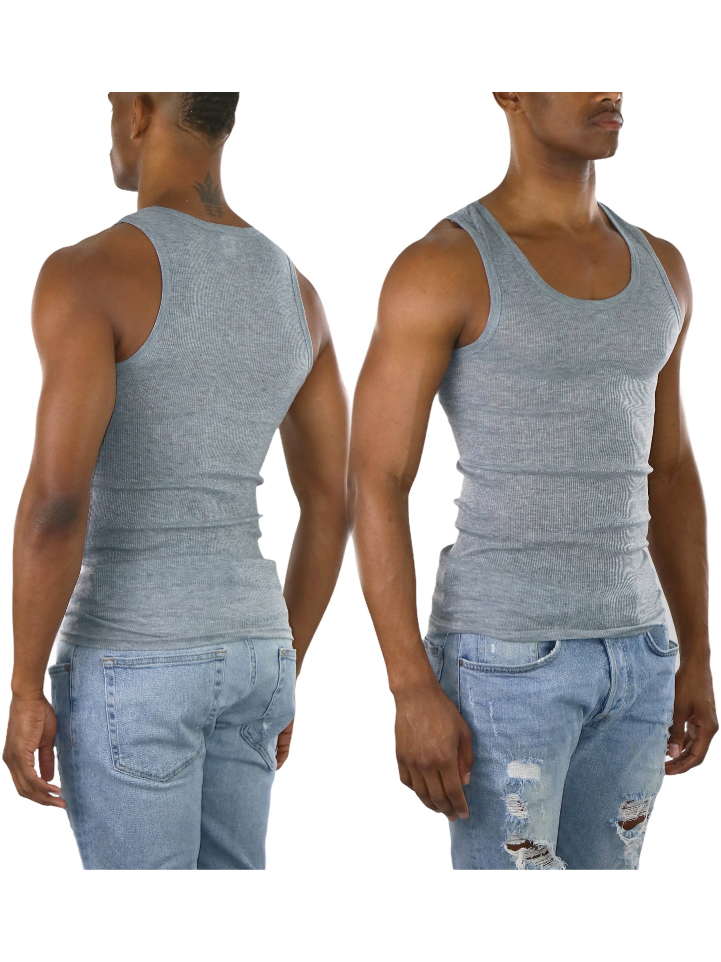 Men's Multi-Pack of Slim Fit Shallow Scoop Neck Undershirts