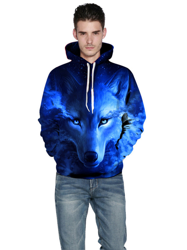 Unisex's Wolf Pattern Hoodie