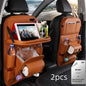 Luxury PU Leather Car Backseat Organizer with Foldable Table – Multi-Functional Car Seat Storage.