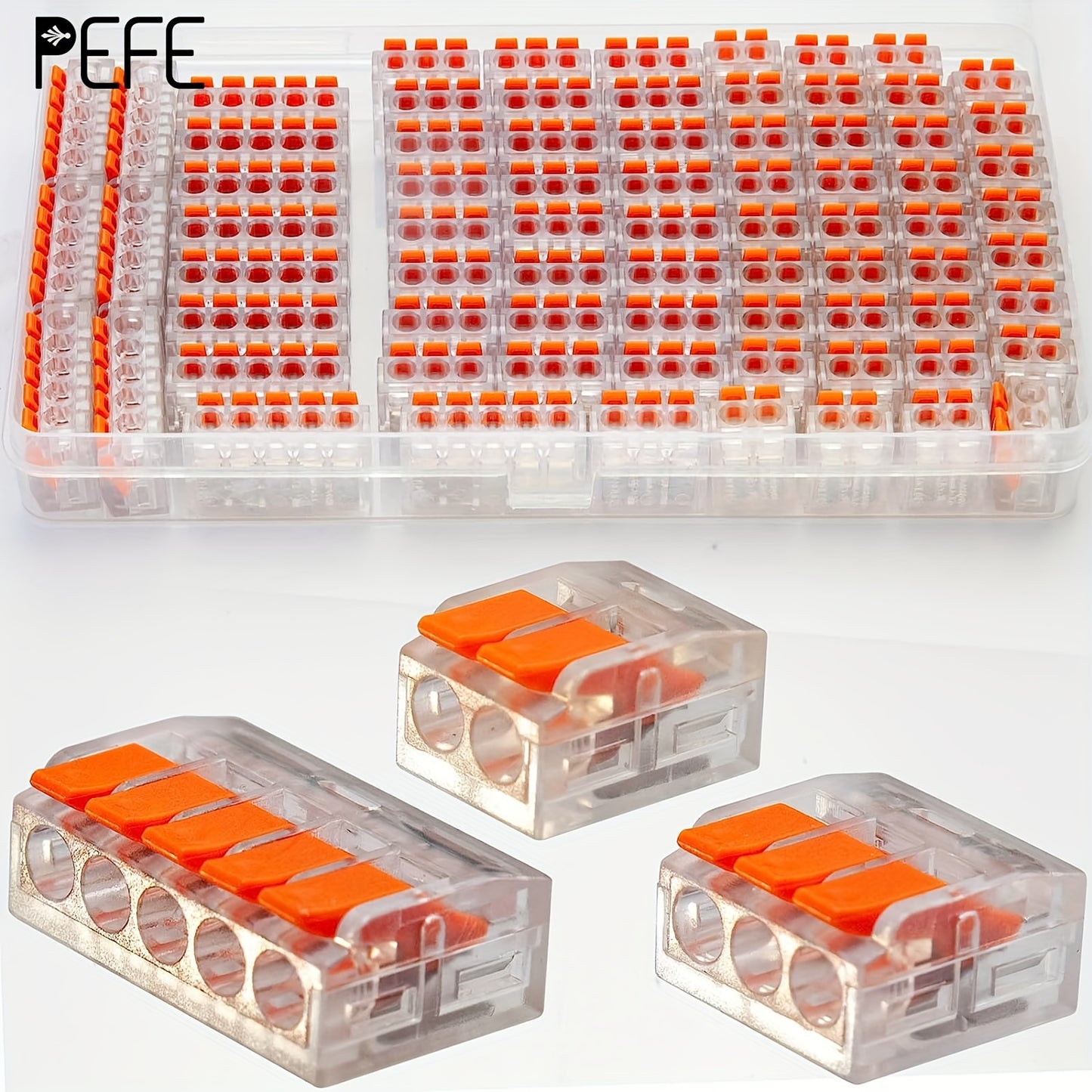 75 Pcs Electrical Quick Connector Assortment Kit - Lever Wire Nut Connectors (28-12 AWG), Push-in Terminals (2/3/4 Ports), Mini Fast Wire Connectors, Cable Termination, 0.4-6.0mm