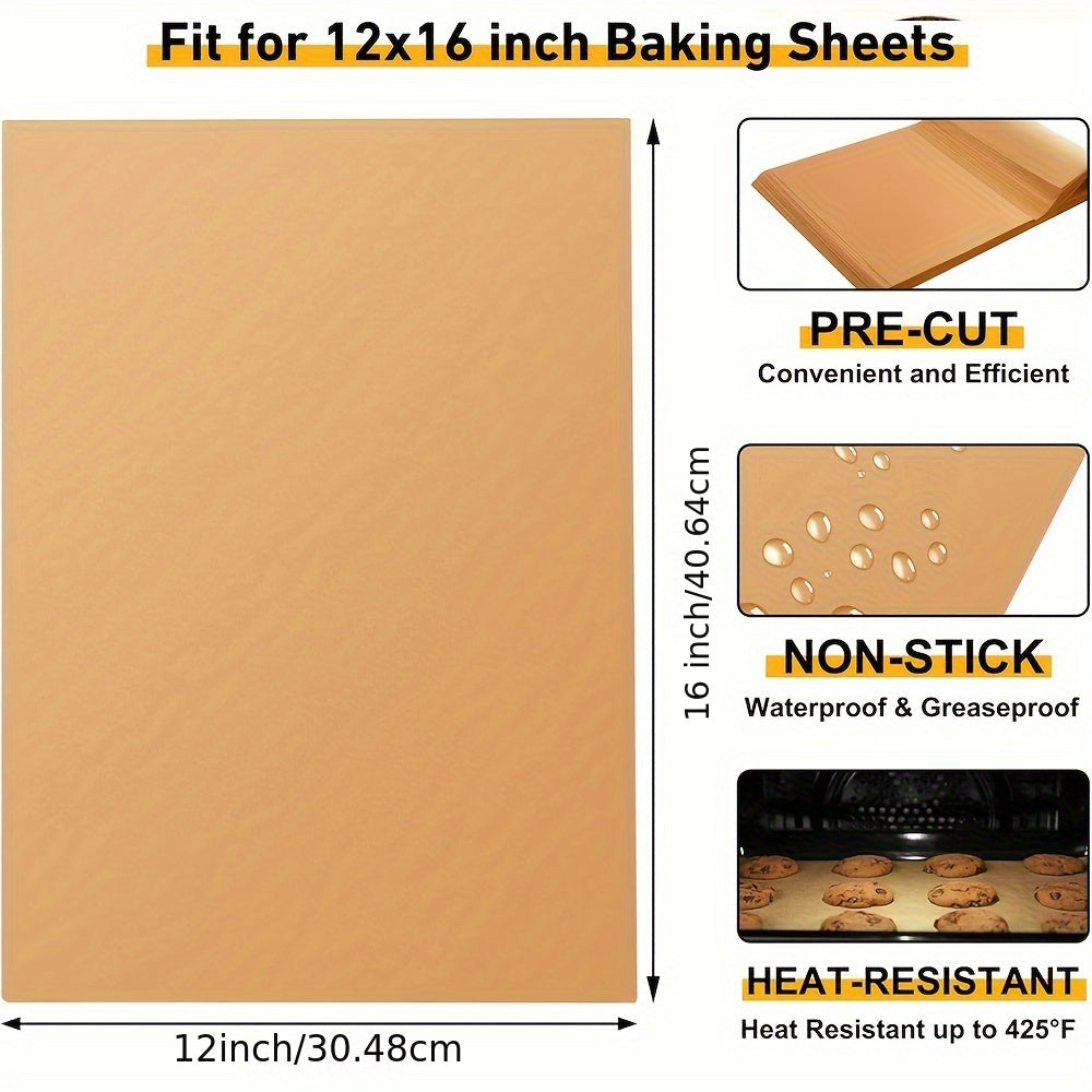 50/100 Sheets 12"x16" Pre-Cut Non-Stick Baking Paper – Unbleached, Perfect for Baking, Grilling, Air Fryer, Steaming, Bread, Cupcakes, Cookies, and More