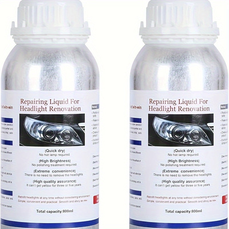 2 Pcs 1600G Car Headlight Repair Fluid Set - Headlight Polishing Vapor & Polymer Polishing Liquid