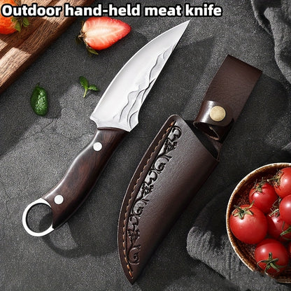 Outdoor Small Knife With Leather Cover Is Very Suitable For Outdoor Camping, Barbecue, Hiking, Fishing And Other Activities - Hiccupzz