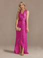 Women's Sequin Twisted Irregular Evening Dress - Hiccupzz