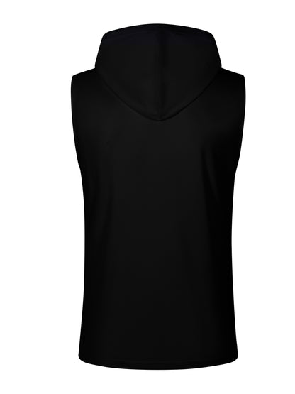 Men's Solid Color Henley Hooded Tank - Summer Fitness & Sports Wear - Hiccupzz