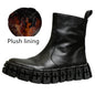 Thick Sole Mid Top Motorcycle Boots - Hiccupzz