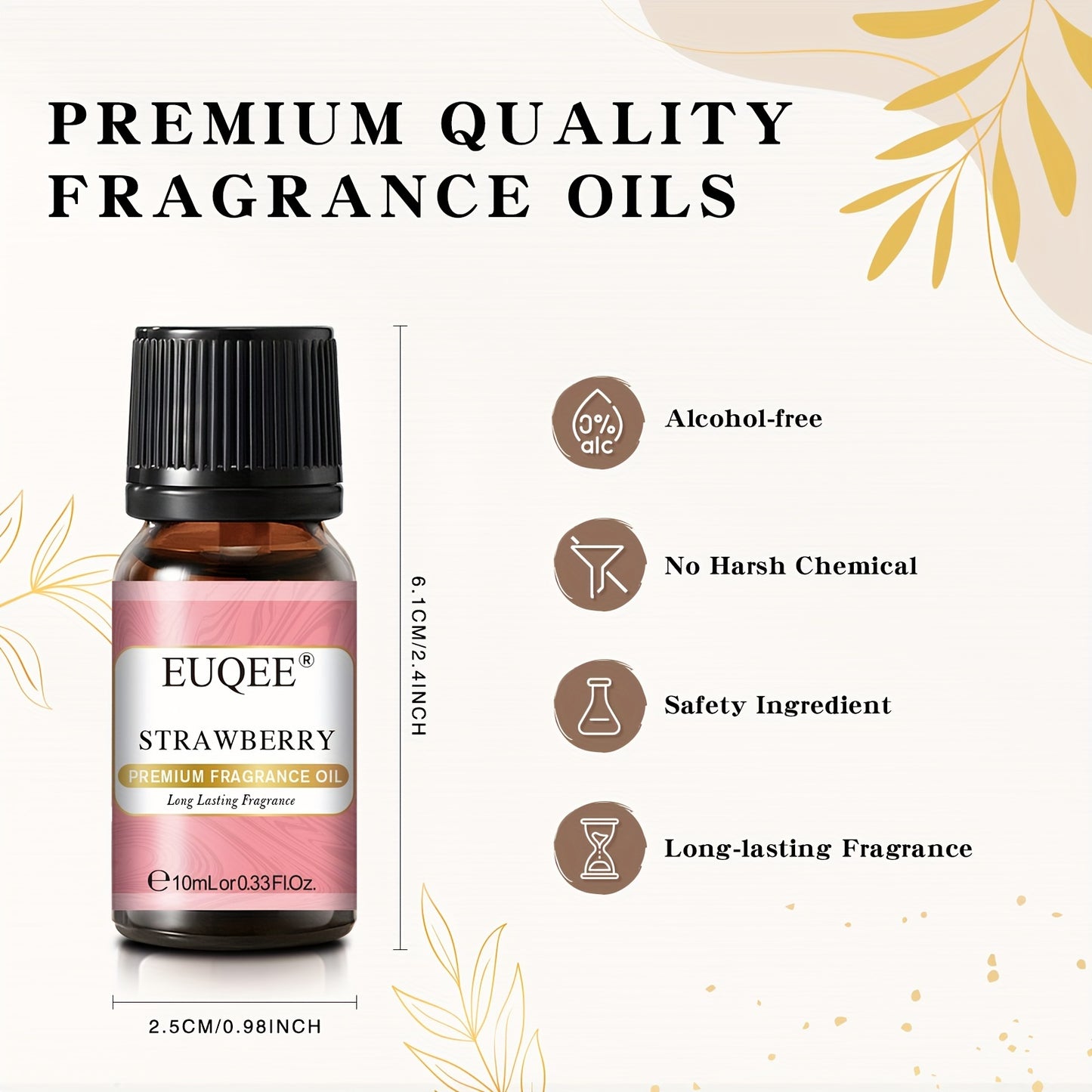 EUQEE Premium Fragrance Oils, 0.34oz Each, Variety Set, Long-Lasting Scents For Diffusers, Candles, Air Humidification - Lilac, Christmas Wreath, Forest Pine, Snickerdoodle, Warm Rustic Woods, Dragons Blood