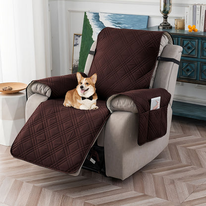 1 Pc Waterproof Recliner Chair Cover, Non-Slip, With Pocket, Washable, Furniture Protector for Pets, Easy Install & Care