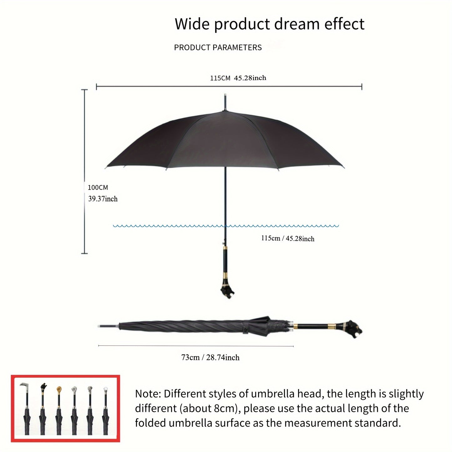 Premium British Style Long Handle Umbrella - Waterproof