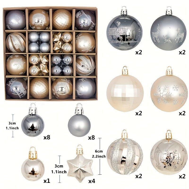 44 Pcs Christmas Balls Ornaments for Xmas Tree Decorations