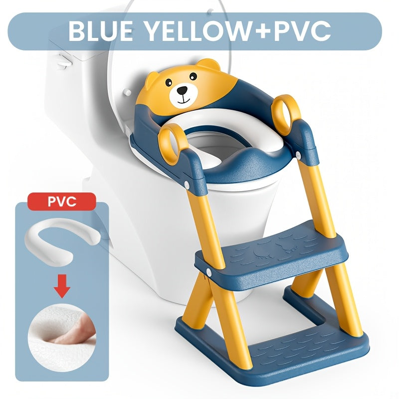 Potty Training Seat, 2-in-1 Toddler Toilet Trainer with Splash Guard, Non-Slip Pad & Step Stool