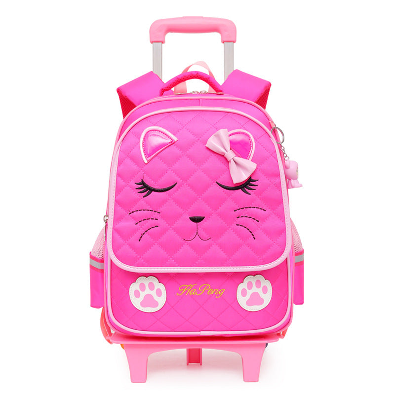 Children's Two-three-wheel Trolley Schoolbag Detachable