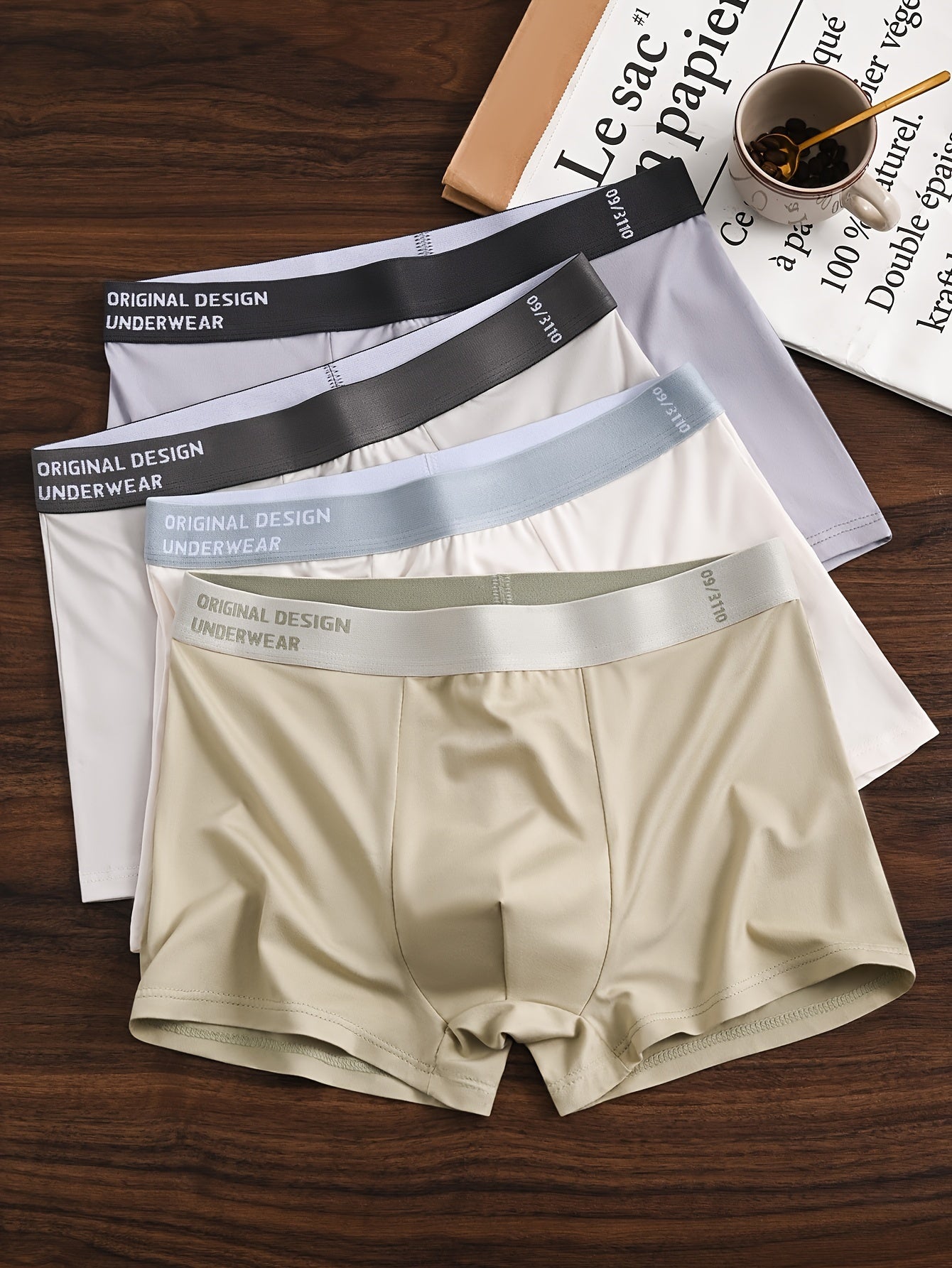 4-Pack Men's Breathable Soft Stretchy Boxer Briefs - Fashion Underwear