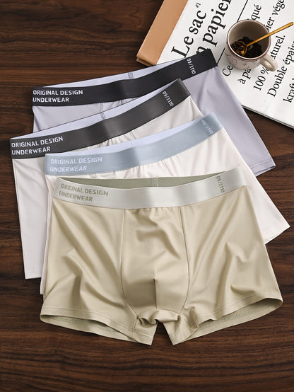 4-Pack Men's Breathable Soft Stretchy Boxer Briefs - Fashion Underwear - Hiccupzz