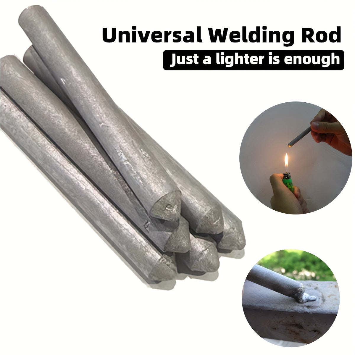 6 Pcs Easy-Melt Low Temp Welding Rods for Water Tanks & Pipes - Versatile, Quick-Fuse Powder Core Sticks for Stainless Steel, Copper, Iron, Aluminum