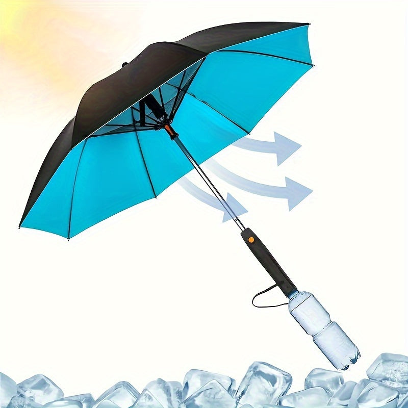 Cooling Umbrella with Fan and Spray Effect, Long Handle Umbrella with UV Protection