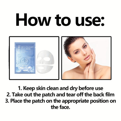 Buy 1 Get 1 Free Collagen Facial Mask (2pcs) – Hydrating, Firming, Anti-Aging, - Hiccupzz