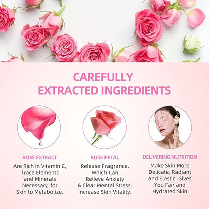 Rose Petal Jelly Facial Mask Powder - Hyaluronic Acid, Collagen, Alcohol-Free, Unscented Cleansing Gel Mask for All Skin Types - Peel Off Moisturizing Skincare for Men & Women, 23 Fl oz Jar (Unisex-Adult) - Hiccupzz