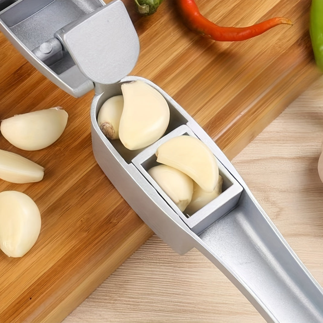 1 Pc Aluminum Alloy Garlic Press - Manual Mincer and Crusher, No Electricity Required, Kitchen Gadget Tool