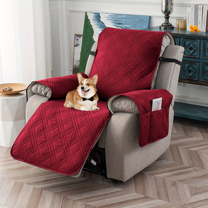 1 Pc Waterproof Recliner Chair Cover, Non-Slip, With Pocket, Washable, Furniture Protector for Pets, Easy Install & Care