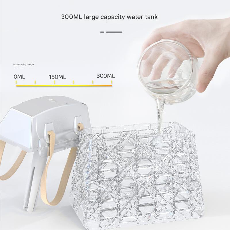 USB Desktop Crystal Bag Humidifier with Aromatherapy & Ambient Light