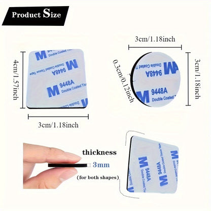 80 Pcs Strong Double-Sided Adhesive Tape Set - Black EVA Foam, Various Shapes, Quick Installation for Walls, Floors, Doors, Wood & Glass