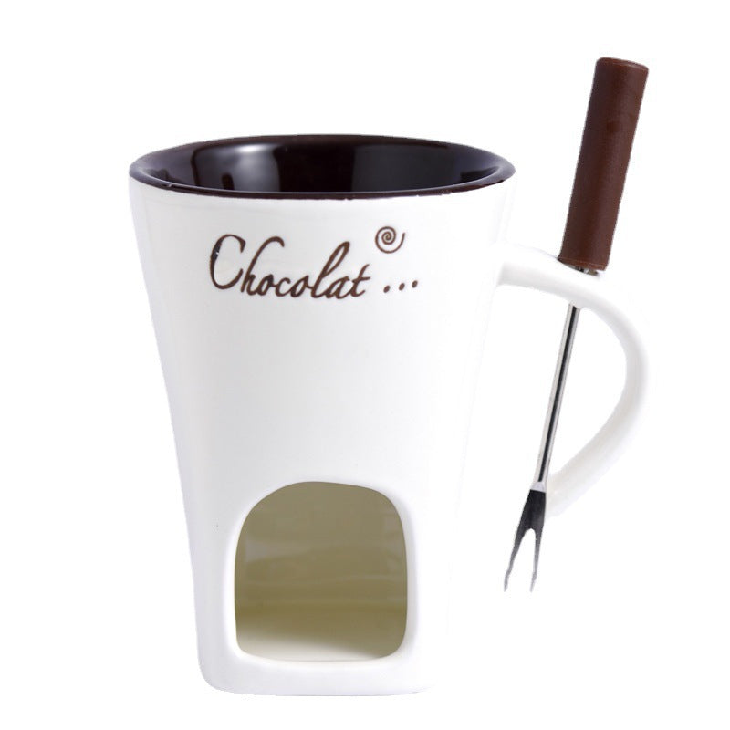 Mini Fondue Mug Set - Personal Chocolate, Cheese, and Butter Warmer Kit