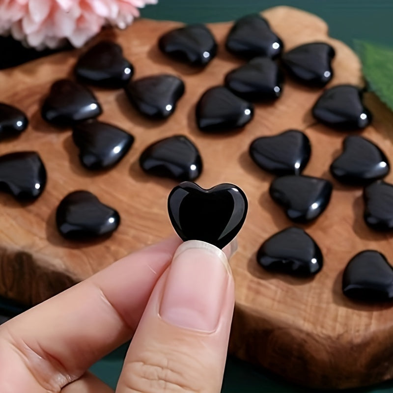 Corazones de obsidiana de cristal Art Deco: piedras naturales pulidas en forma de corazón (1/5/7 piezas) para meditación, yoga y regalos decorativos