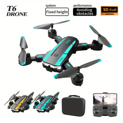 T6 Aerial Drone With HD Dual Camera, One-key Take-off And Landing, 540° Intelligent Obstacle Avoidance, Gesture Recognition, Intelligent Hovering, Foldable Quadcopter - Hiccupzz